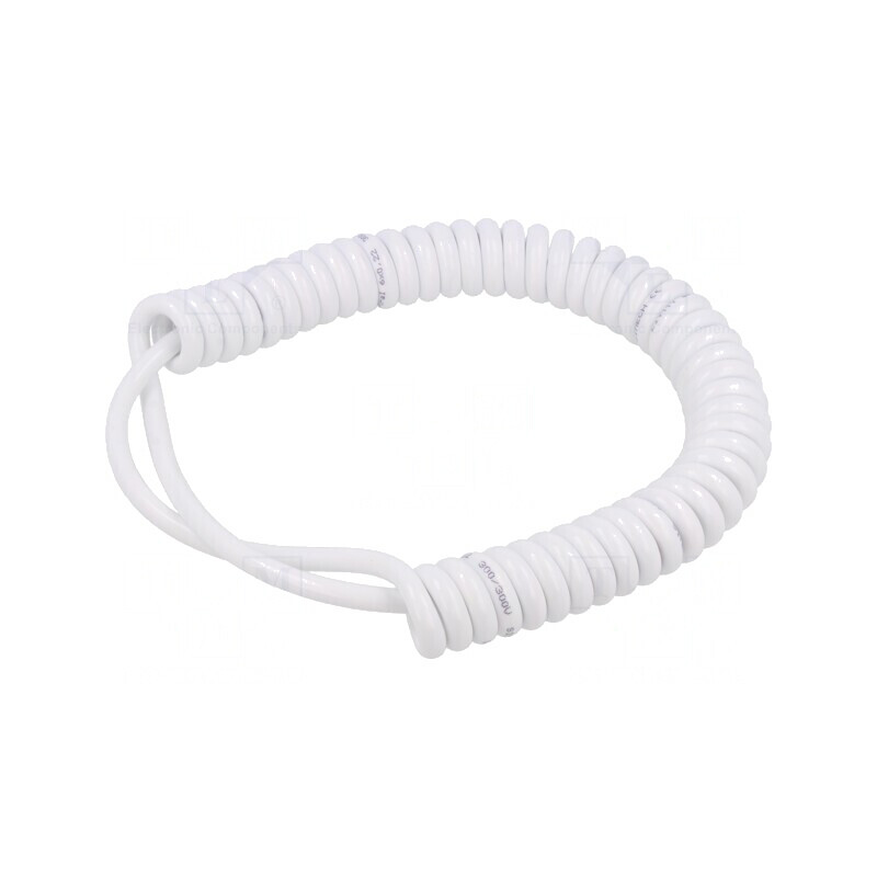 Cablu spiralat neecranat alb PUR 0,3m-1,2m 300V | Electronic-mag.ro | Componente Electronice Cablu spiralat neecranat alb PUR 0,3m-1,2m 300V | Electronic-mag.ro | Componente Electronice