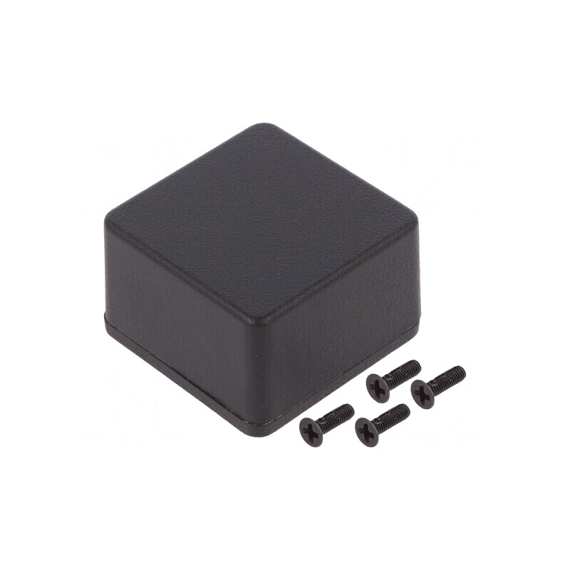 Carcasă universală aluminiu neagră 50x50x31mm | Electronic-mag.ro | Componente Electronice