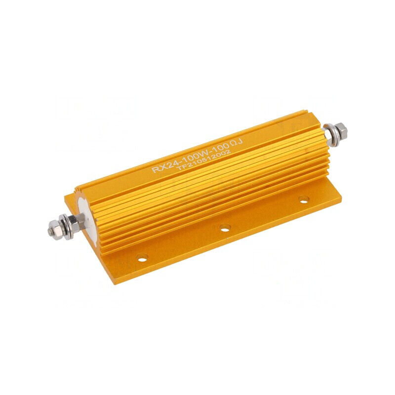 Rezistor bobinat cu radiator 100Ω 100W M4 | Electronic-mag.ro | Componente Electronice