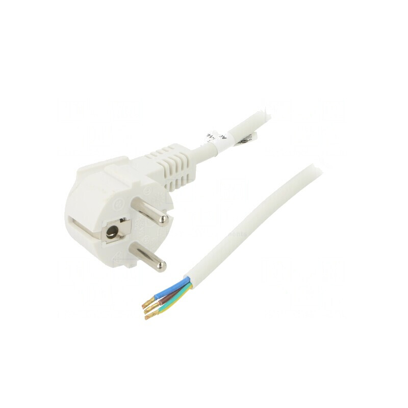 Cablu Alimentare PVC Alb 5m 10A | Electronic-mag.ro | Componente Electronice