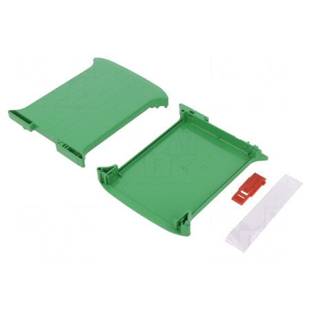 Carcasă verde pentru șină DIN 101mm x 22,5mm x 119mm | Electronic-mag.ro | Componente Electronice