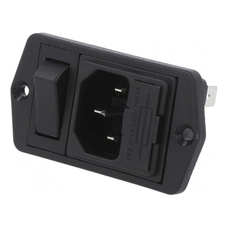 Conector Alimentare AC Tată 10A 250V IEC 60320 | Electronic-mag.ro | Componente Electronice