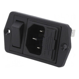 Conector Alimentare AC Tată 10A 250V IEC 60320 | Electronic-mag.ro | Componente Electronice