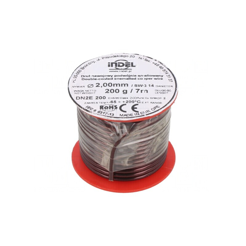 Sârmă dublu emailată 2mm 0,2kg Cu 65-200°C | Electronic-mag.ro | Componente Electronice