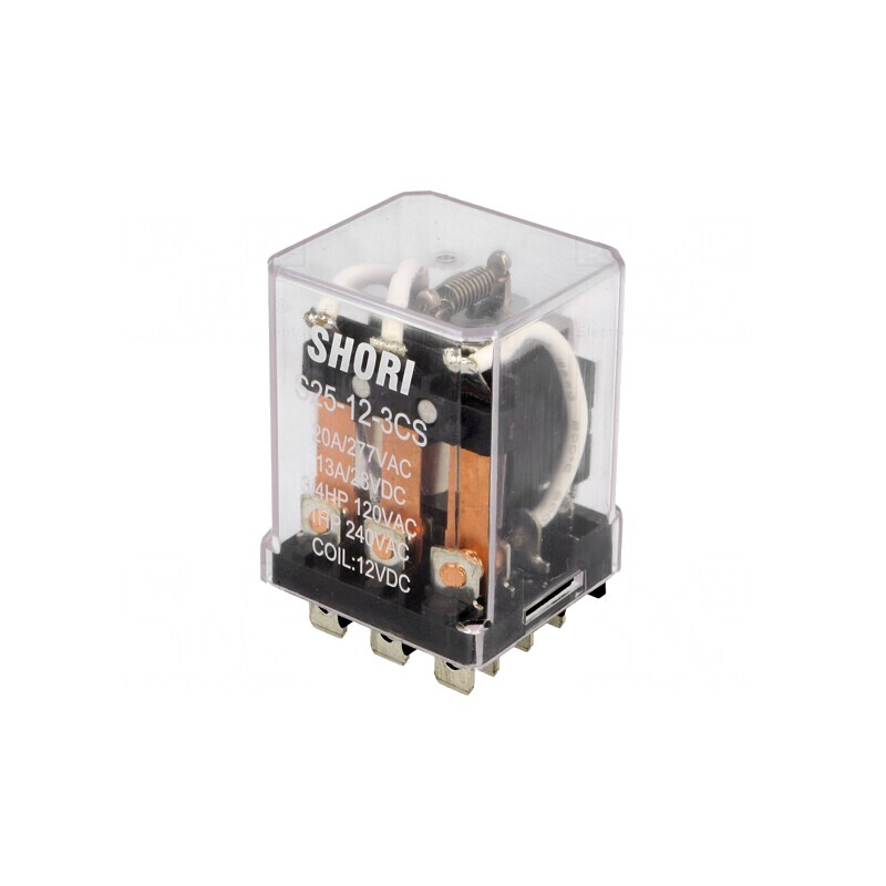 Releu Electromagnetic 3PDT 12V 30A | Electronic-mag.ro | Componente Electronice