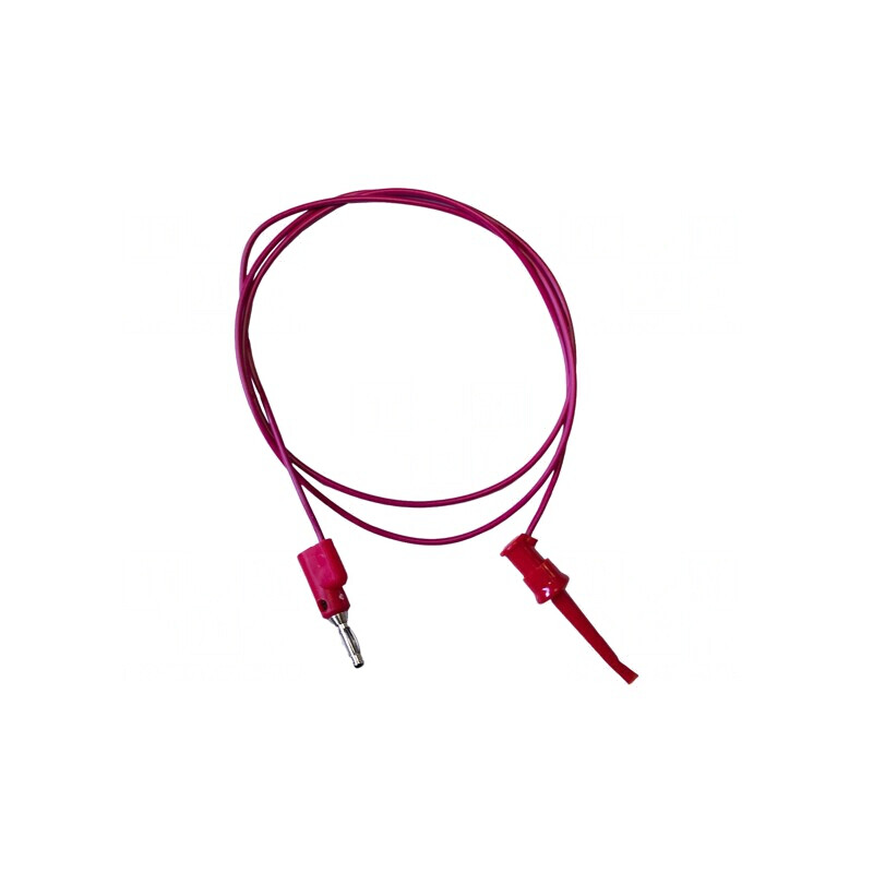 Cablu de măsurare 5A roșu cu clips și mufă banană 4 mm | Electronic-mag.ro | Componente Electronice Cablu de măsurare 5A roșu cu clips și mufă banană 4 mm | Electronic-mag.ro | Componente Electronice
