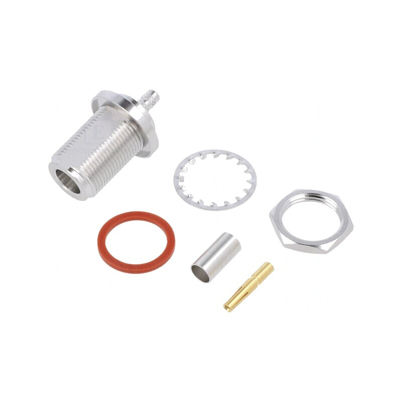 Soclu N Mamă Drept 50Ω PTFE Aurit Alamă | Electronic-mag.ro | Componente Electronice