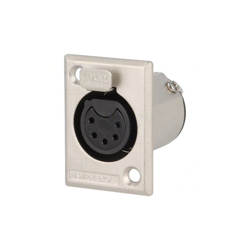 Soclu XLR Mamă 5 Pin Drept Cu Buton Lipire | Electronic-mag.ro | Componente Electronice