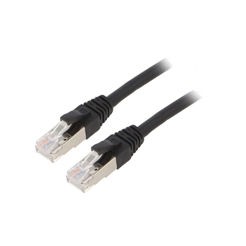 Patch Cord Ethernet Cat.6a S/FTP Negru 2m | Electronic-mag.ro | Componente Electronice