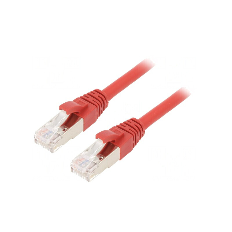 Patch cord roșu Cat.6a S/FTP Cu LSZH 2m | Electronic-mag.ro | Componente Electronice