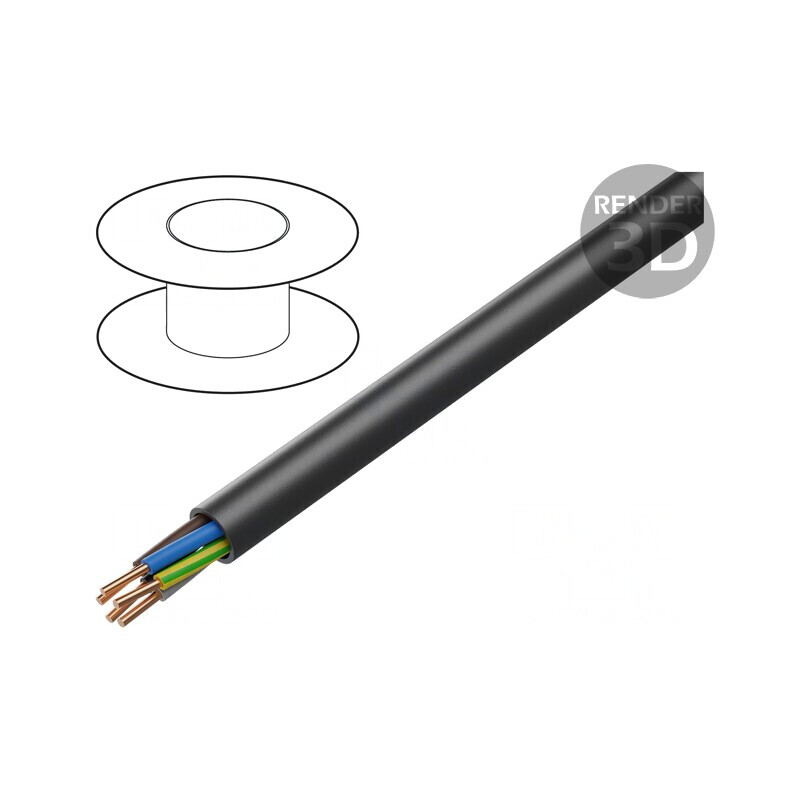 Cablu electric YKY 5G10mm2 negru 100m | Electronic-mag.ro | Componente Electronice