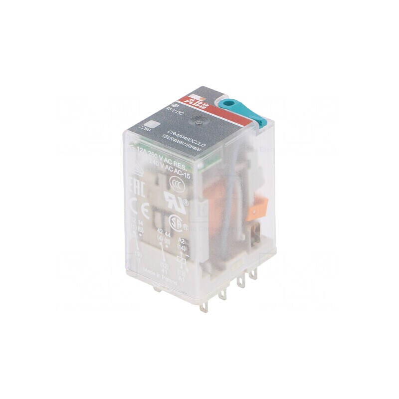 Releu Electromagnetic DPDT 48VDC 12A | Electronic-mag.ro | Componente Electronice