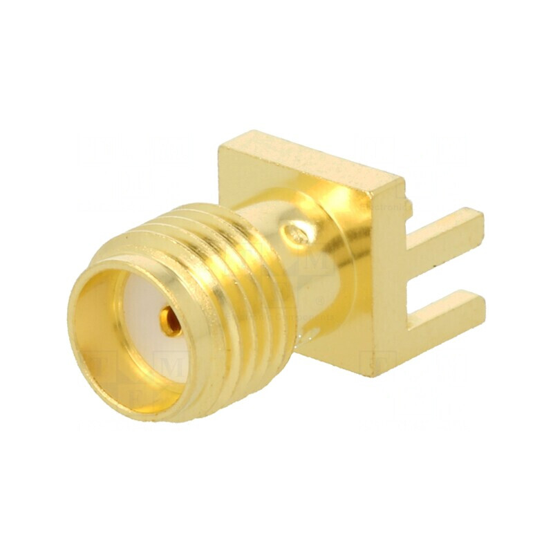 Mufă SMA mamă margine dreaptă 50Ω SMT cablu PTFE aurit | Electronic-mag.ro | Componente Electronice