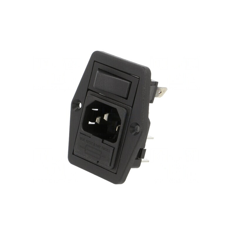 Conector alimentare AC soclu IEC 60320 10A 250V | Electronic-mag.ro | Componente Electronice