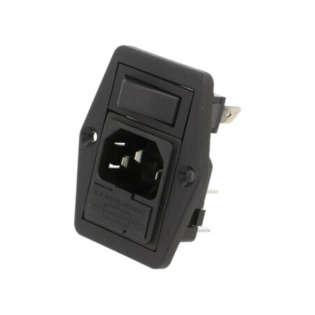 Conector alimentare AC soclu IEC 60320 10A 250V | Electronic-mag.ro | Componente Electronice