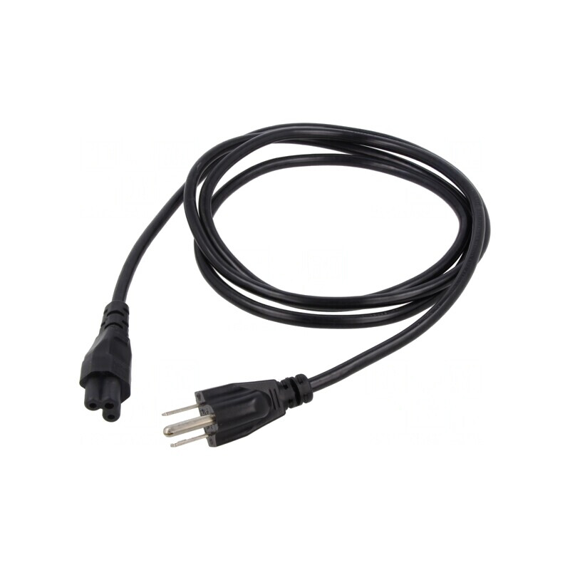 Cablu Alimentare 1,8m Negru 3x18AWG IEC C5 la NEMA 5-15 | Electronic-mag.ro | Componente Electronice