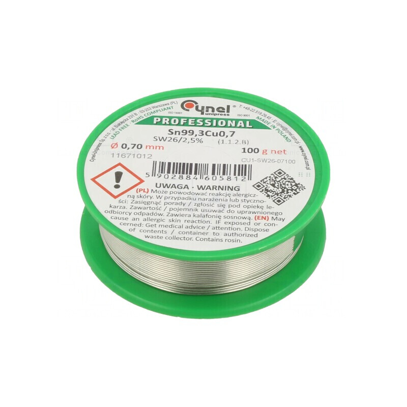 Sârmă lipit fără plumb 0,7mm 100g | Electronic-mag.ro | Componente Electronice