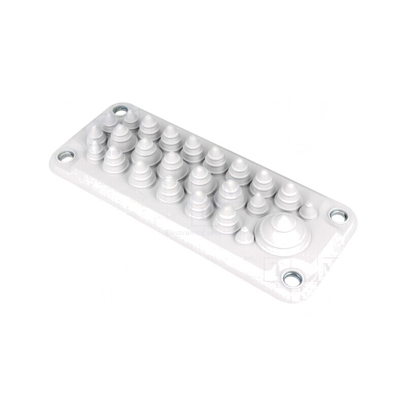 Garnitură cu orificii multiple gri deschis IP54 | Electronic-mag.ro | Componente Electronice