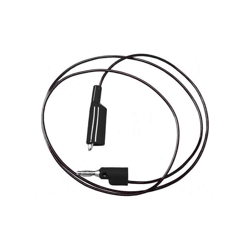 Cablu de măsurare 5A mufă banană 4 mm clemă crocodil neagră | Electronic-mag.ro | Componente Electronice
