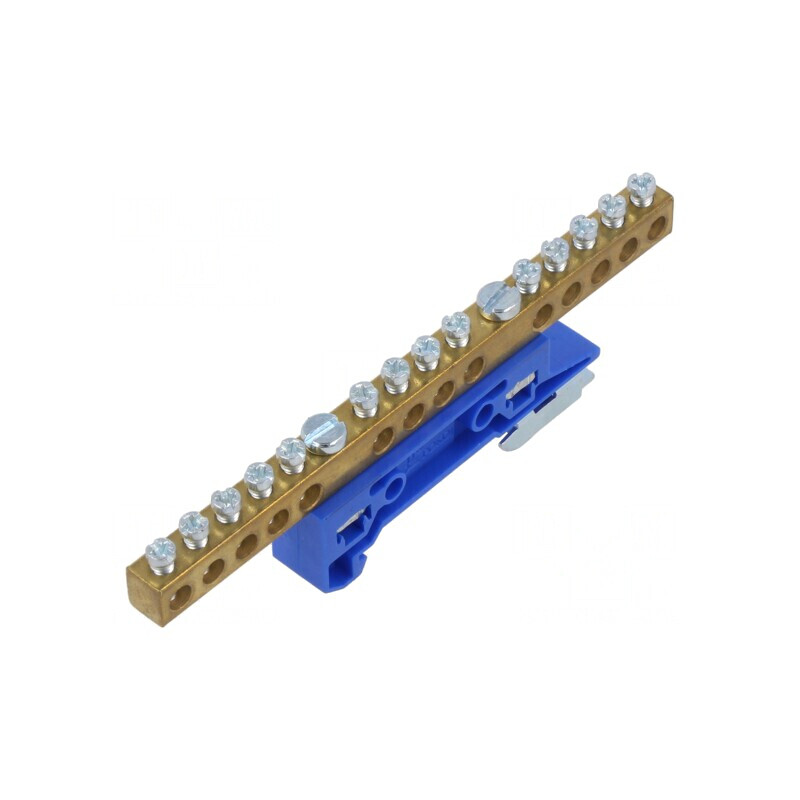 Regletă de conexiuni 6mm2 14 borne albastră | Electronic-mag.ro | Componente Electronice
