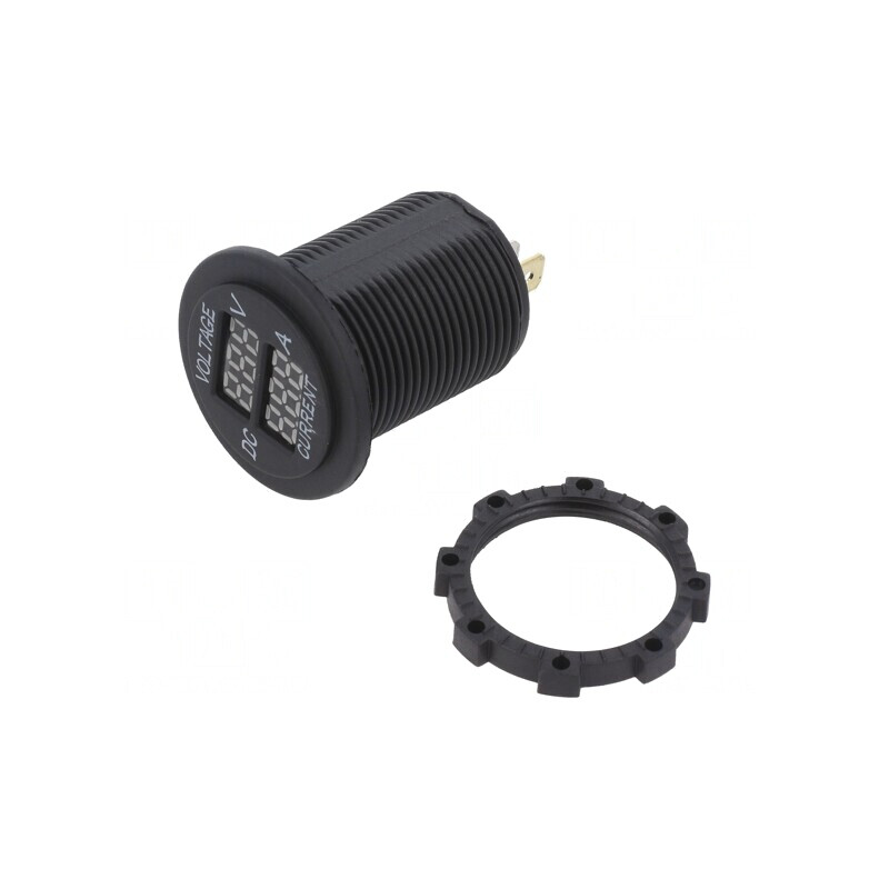 Voltmetru Digital 5-30V DC 1-15A Negru Roșu | Electronic-mag.ro | Componente Electronice