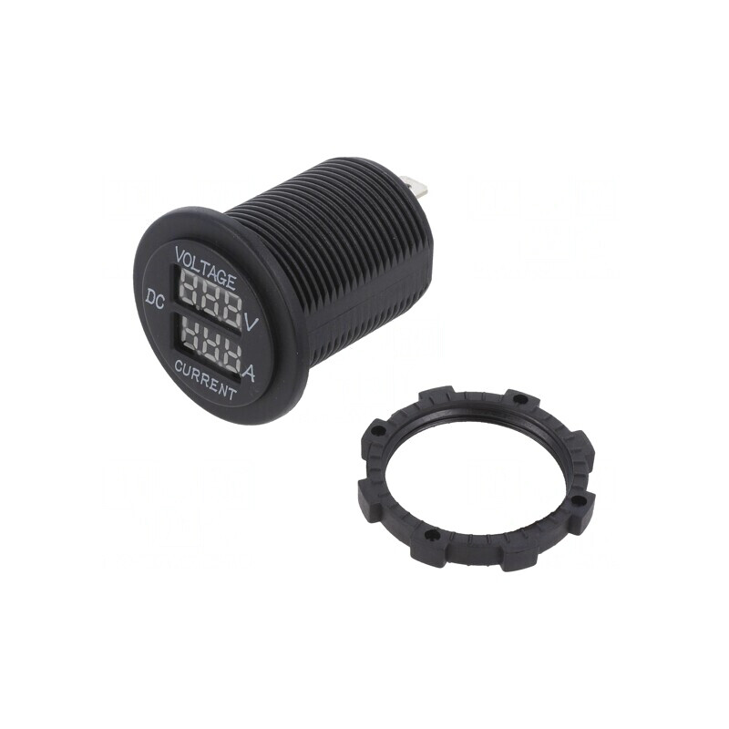Voltmetru Digital 5-30V DC 1-15A Negru Albastru | Electronic-mag.ro | Componente Electronice