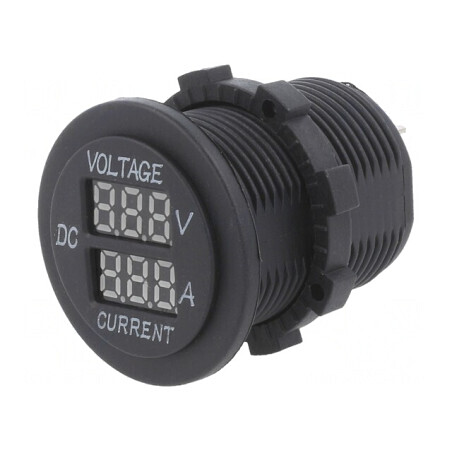 Voltmetru 5-30V DC 1-15A Negru Verde | Electronic-mag.ro | Componente Electronice