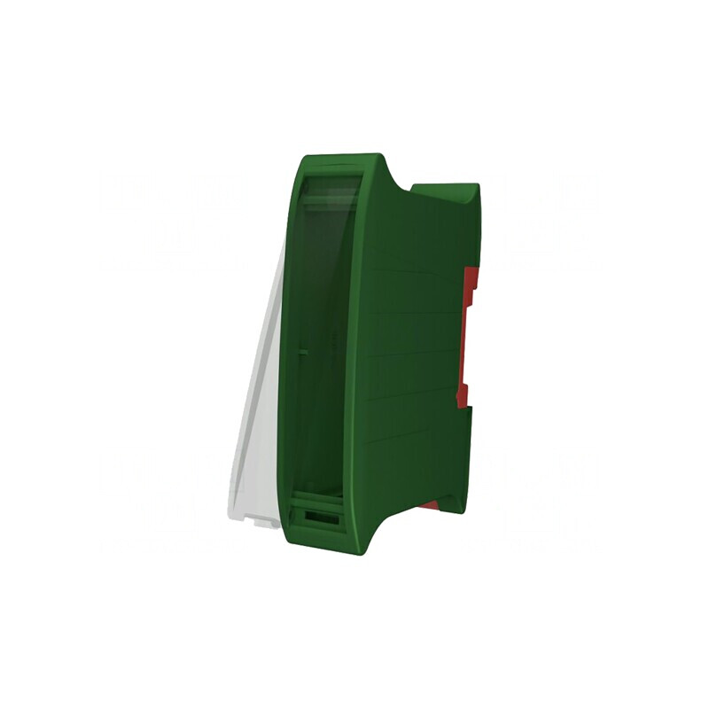 Carcasă pentru șină DIN verde 101x22.5x80.1mm | Electronic-mag.ro | Componente Electronice