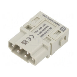 Conector HDC Modul Tată Han-Modular 6 PIN 16A 500V | Electronic-mag.ro | Componente Electronice