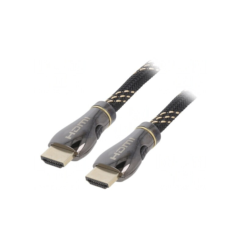 Cablu HDMI 2.1 Textil 2m Negru | Electronic-mag.ro | Componente Electronice
