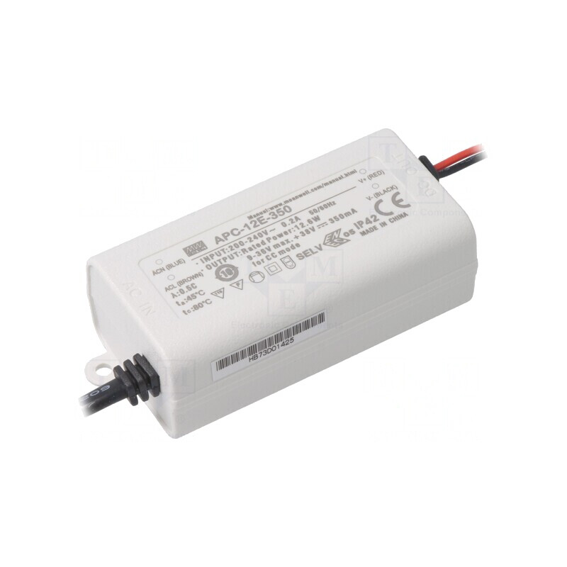 Alimentator LED 12,6W 9-36VDC 350mA 180-264VAC | Electronic-mag.ro | Componente Electronice