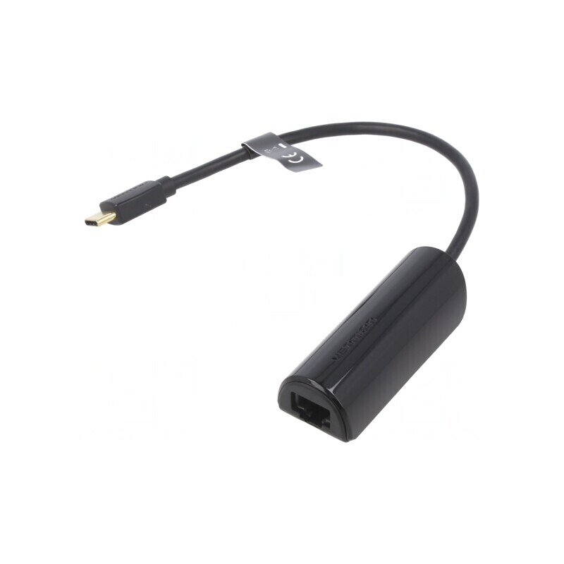 Adaptor USB-Fast Ethernet USB 2.0 10/100Mbps Negru 0,15m | Electronic-mag.ro | Componente Electronice