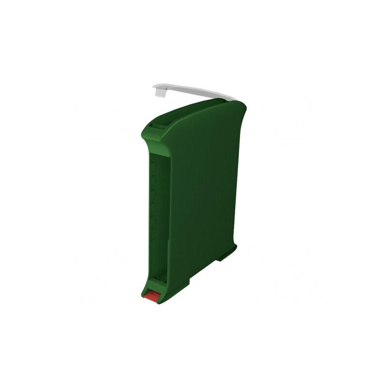 Carcasă pentru şină DIN verde 101mm x 17,5mm x 119,5mm | Electronic-mag.ro | Componente Electronice