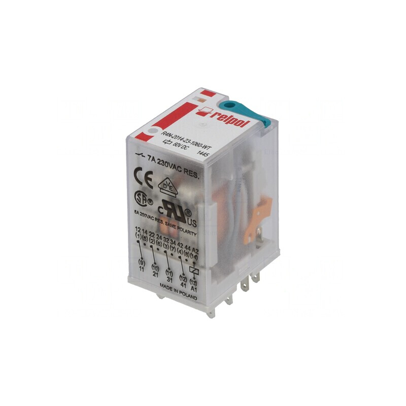 Releu Electromagnetic 4PDT 60VDC 6A | Electronic-mag.ro | Componente Electronice