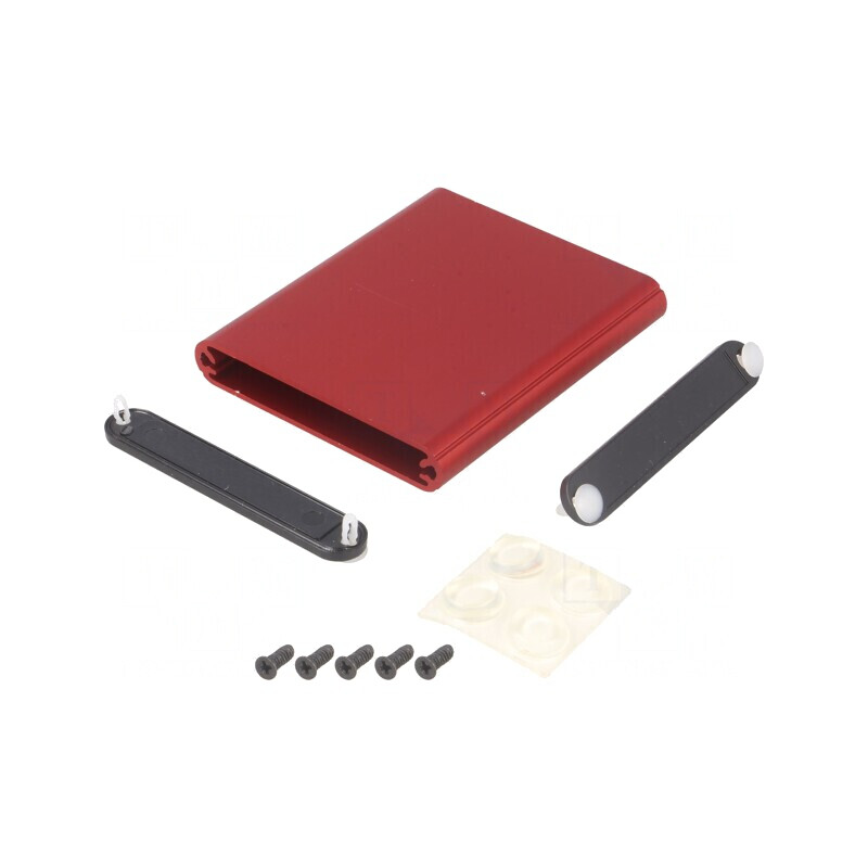 Carcasă aluminiu roșu 70x80x12mm | Electronic-mag.ro | Componente Electronice