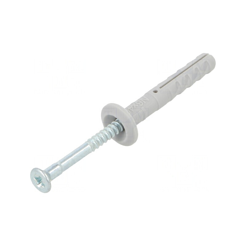 Plastic Anchor with Flange and Screw 6x40 Zinc-Plated Steel | Electronic-mag.ro | Componente Electronice