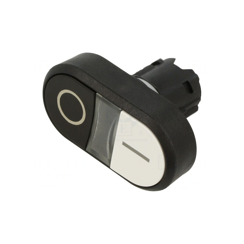 Comutator dublu alb-negru 22mm rotund | Electronic-mag.ro | Componente Electronice