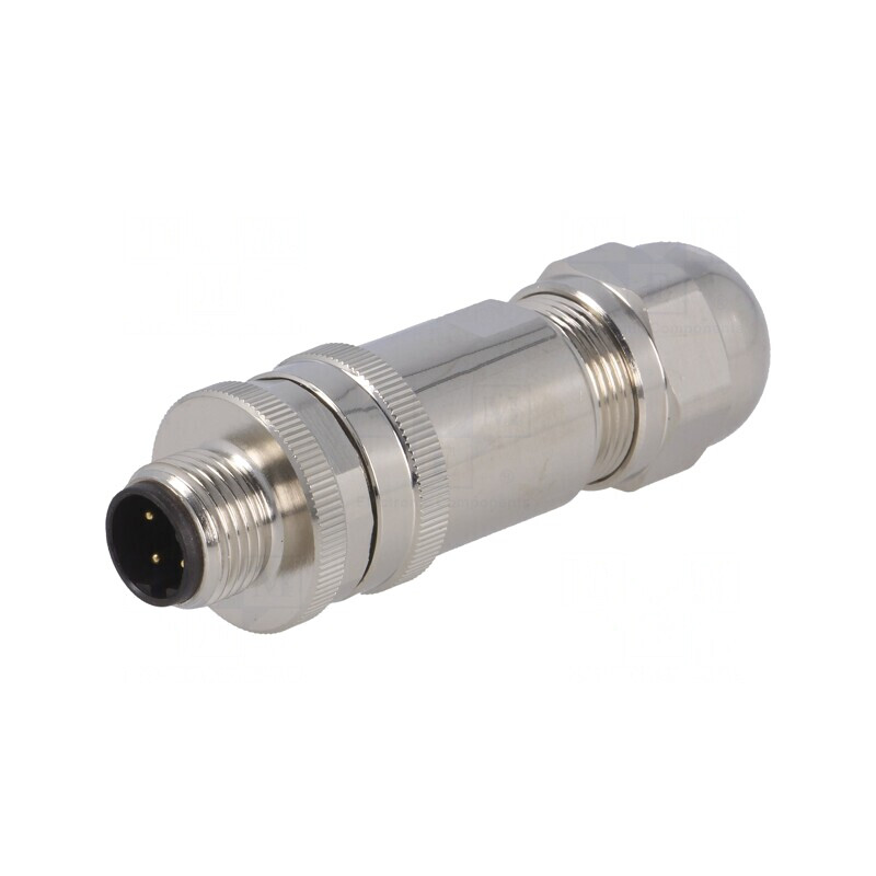 Mufă M12 4 PIN tată Ethernet IP67 dreaptă 250V | Electronic-mag.ro | Componente Electronice