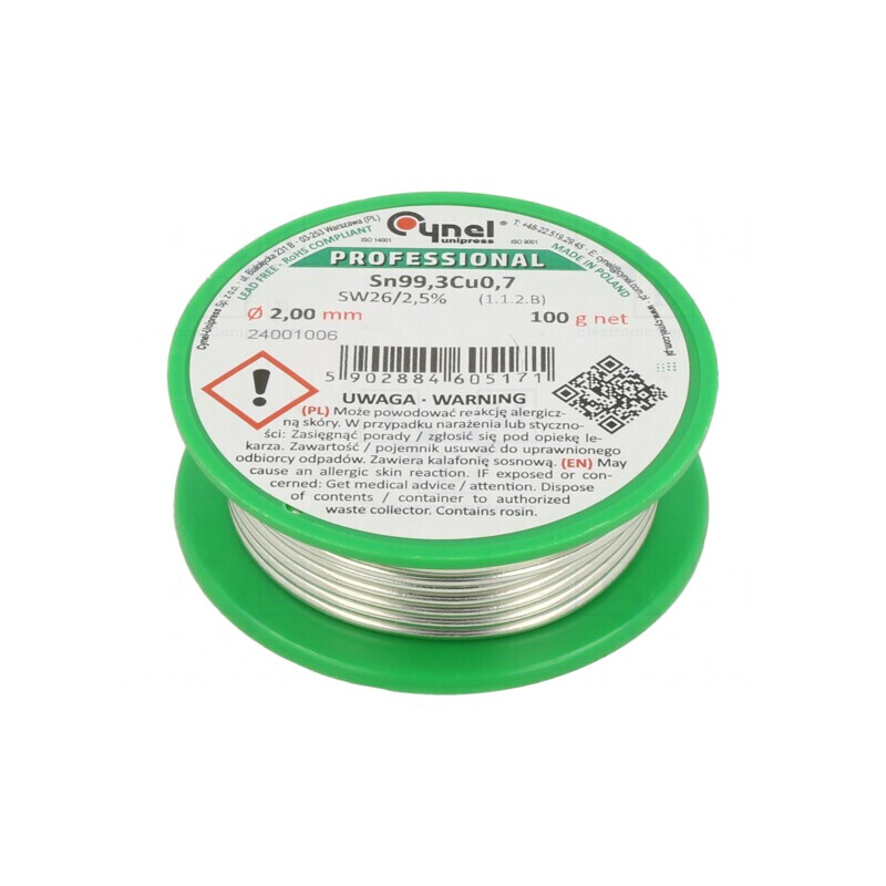 Sârmă de lipit fără plumb 2mm 100g 227°C | Electronic-mag.ro | Componente Electronice Sârmă de lipit fără plumb 2mm 100g 227°C | Electronic-mag.ro | Componente Electronice