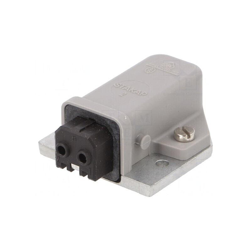 Conector dreptunghiular ST soclu mamă 2 PIN cositorit IP54 | Electronic-mag.ro | Componente Electronice