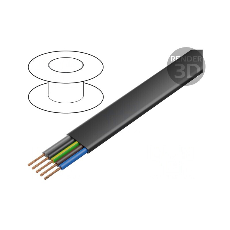 Cablu electric PVC 5G4mm2 neecranat 450/750V Cu | Electronic-mag.ro | Componente Electronice