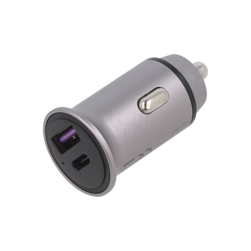 Încărcător USB A și USB C, 30W, Gri | Electronic-mag.ro | Componente Electronice