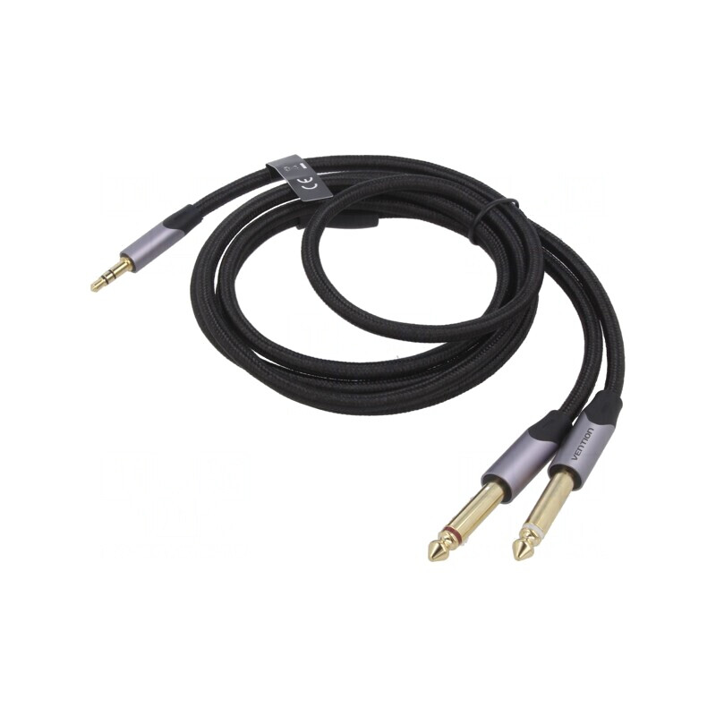 Cablu Audio Jack 3.5mm la Jack 6.3mm 5m Negru | Electronic-mag.ro | Componente Electronice