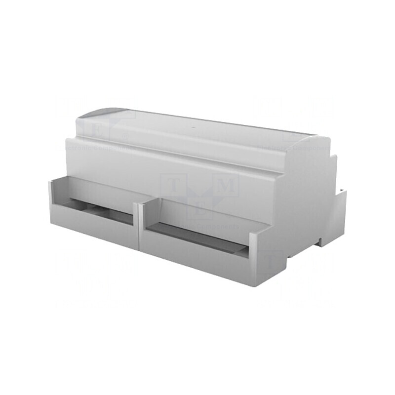Carcasă pentru șină DIN, gri, 90.5mm x 142.3mm x 62mm | Electronic-mag.ro | Componente Electronice
