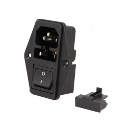 Conector Alimentare AC Tată 10A IEC 60320 250V | Electronic-mag.ro | Componente Electronice