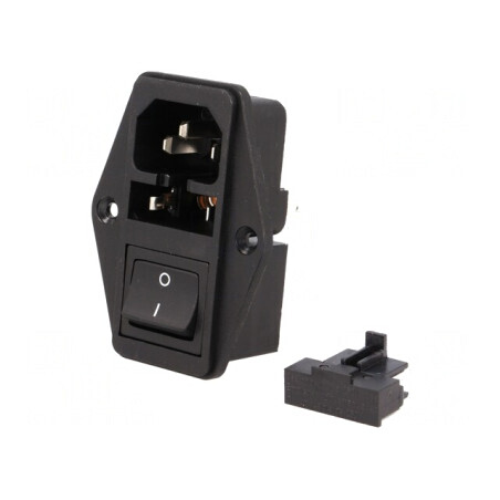 Conector Alimentare AC Tată 10A IEC 60320 250V | Electronic-mag.ro | Componente Electronice