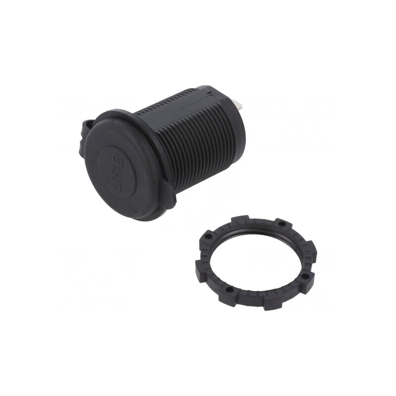 Alimentator USB Dublu 12-24V Negru | Electronic-mag.ro | Componente Electronice