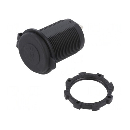 Alimentator USB Dublu 12-24V Negru | Electronic-mag.ro | Componente Electronice