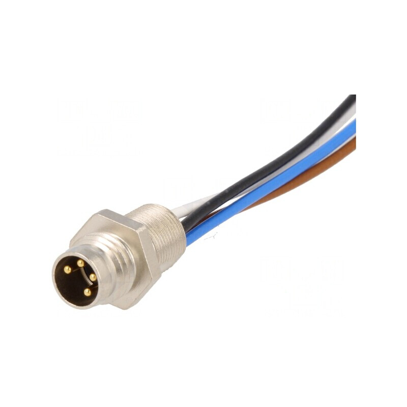 Conector M8 0,5m 4 PIN Tată Cu Cabluri | Electronic-mag.ro | Componente Electronice