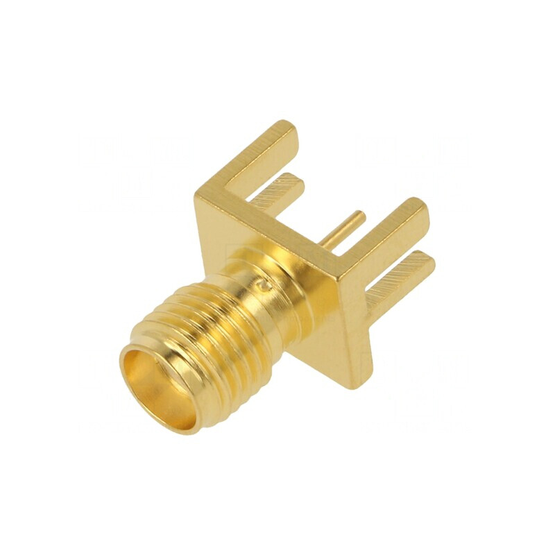 Mufă SMA mamă margine dreaptă 50Ω SMT aurit pe cablu PTFE | Electronic-mag.ro | Componente Electronice